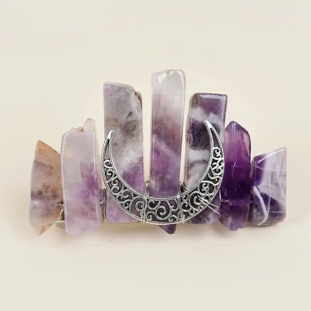 NATURAL Amethyst Crystal Hair Clip Barrette
